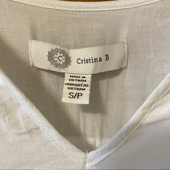 Christina B flowy layered white top size Small - Picture 7 of 11